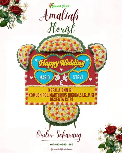Karangan Papan Bunga Pernikahan di Rabadompu Barat